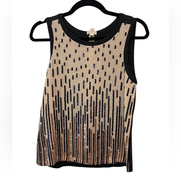 Anthropologie Tiny sequin tank top new with tags XS date night office - Picture 2 of 11